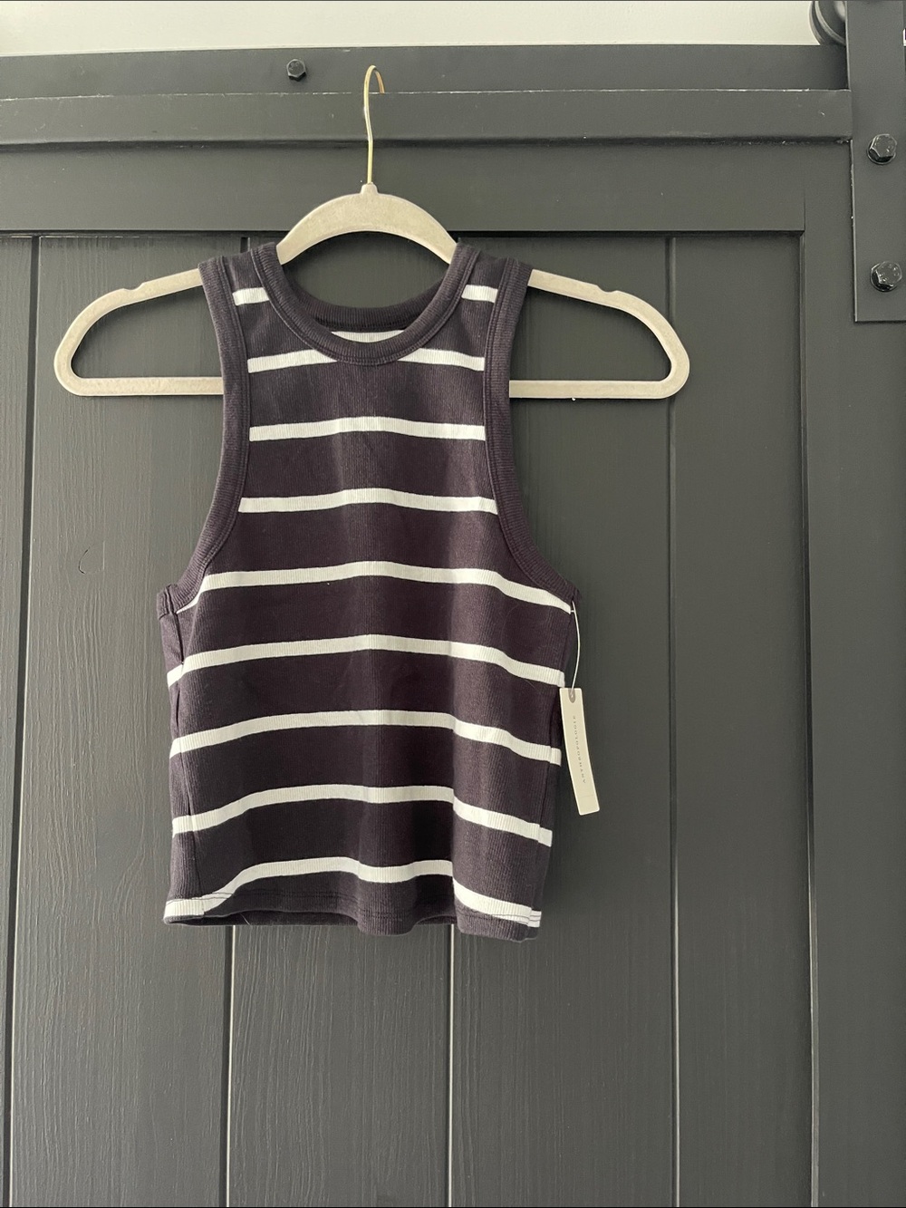 Anthropologie Ribbed Tank Top - Black & White